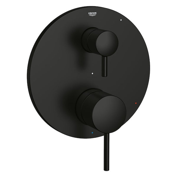 Timeless Pressure Balance Valve Trim With 2-Way Diverter With Cartridge, Black